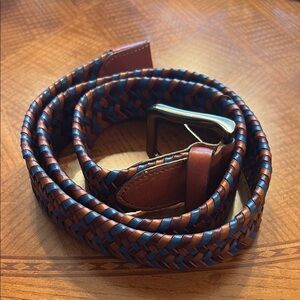 Johnston & Murphy Braided Leather Belt - Brown and Blue